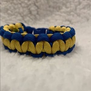 Homemade Blue and Gold Paracord Bracelet